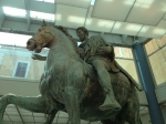 Close up of original Marcus Aurelius equestrian state, Capitoline Museum