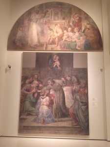 In another part of the museum we saw Renaissance and Baroque works including this fresco set by Caracci, 1560 that obviously had also been removed from it's original location.